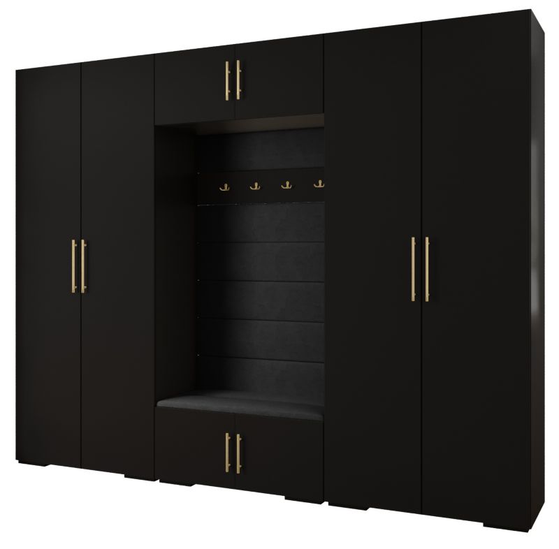 Garderoba do przedpokoju Abiks INOVA 3 Z9 czarny+złoty+manila18 1 szt.