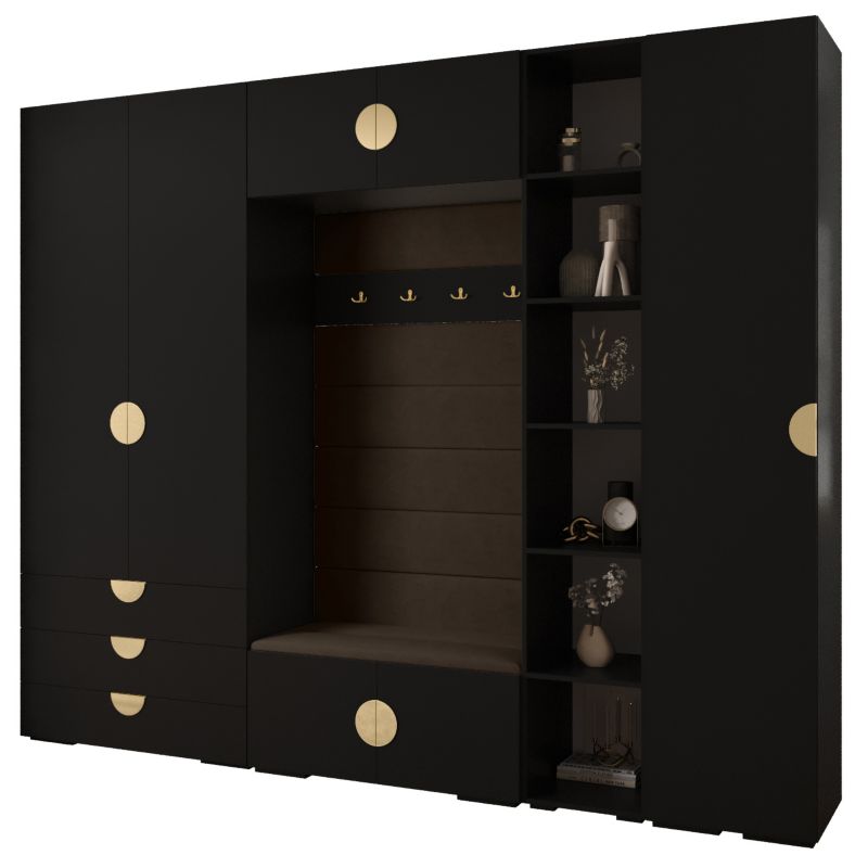 Garderoba do przedpokoju Abiks INOVA 4 Z11 czarny+złoty+manila04 1 szt.