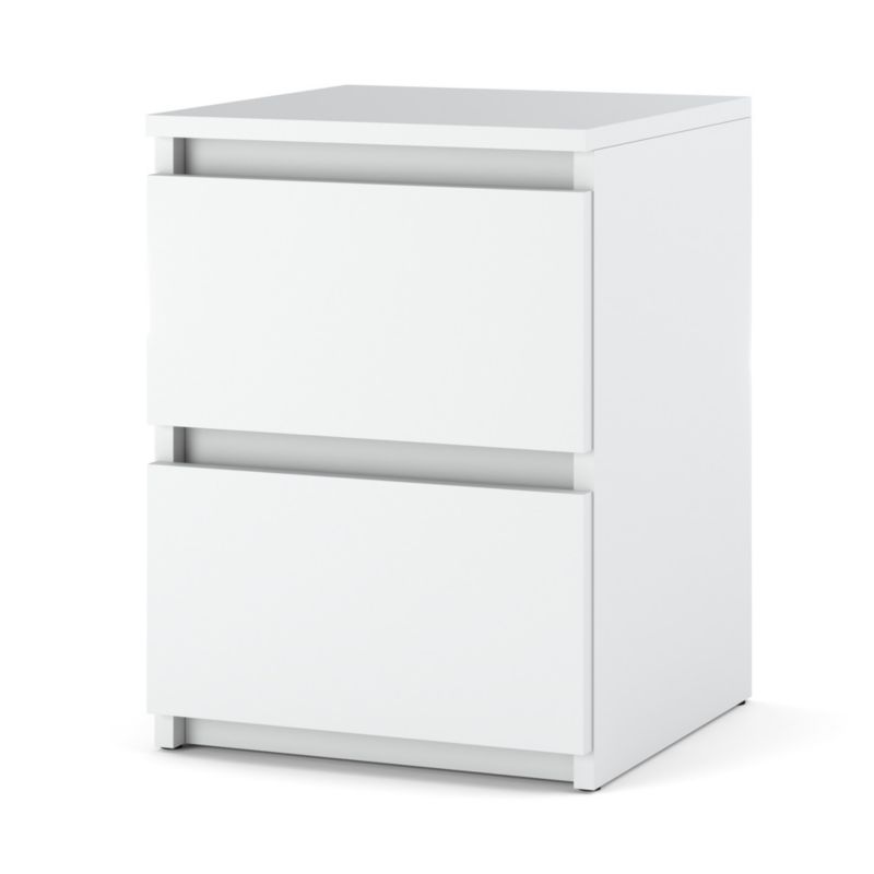 Szafka Nocna Hurtownia-Mebli Szuflady 2 Hugo 30cm Biały Mat Biały Mat 30x30x40 cm 1szt.