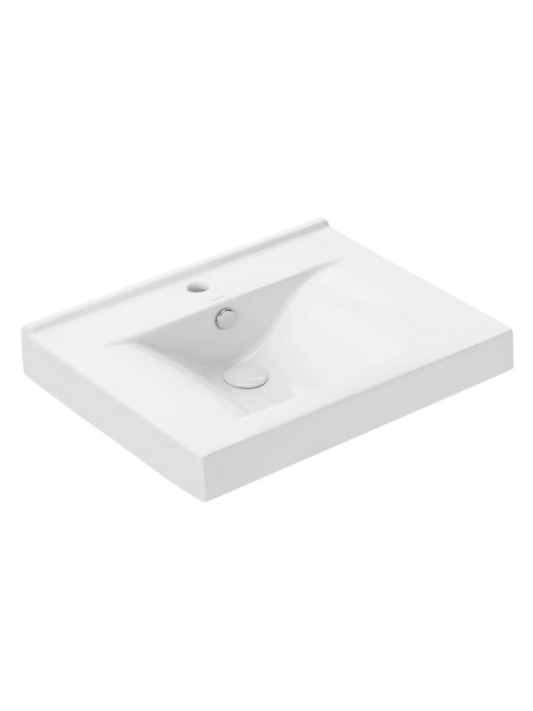 Umywalka ścienna Uptrend GEMINI 60 biały połysk, z otworem na baterię oraz przelewem 1 szt.