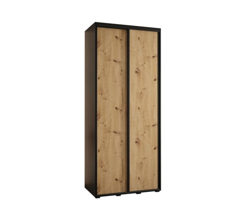 Szafa przesuwna Abiks DAVOS 1 wysoka szer.100cm czarny/artisan/czarny 1szt.