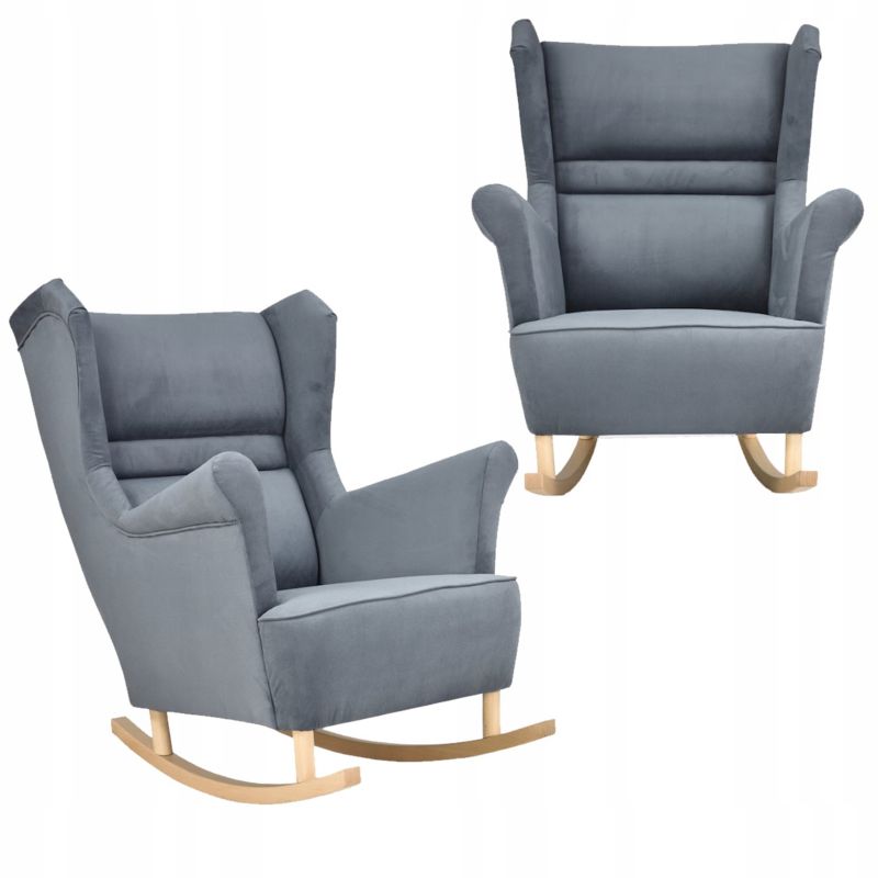 Fotel uszak do salonu bujany Family Meble Zoja siwy 1szt