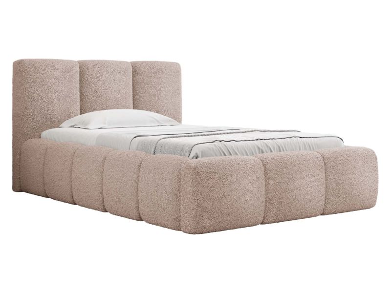 Łóżko tapicerowane MIRJAN 24 Kevson Boucle 90x200 zgaszony róż 1 szt.