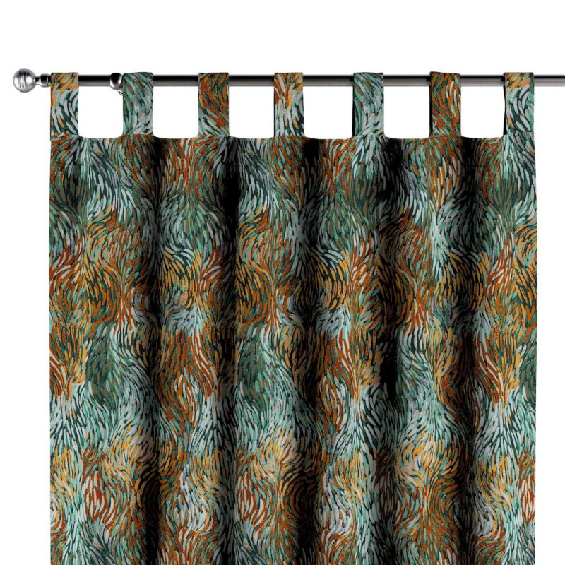 Zasłona na szelkach 1 szt. 130 x 245 cm Dekoria abstrakcyjny zielono-pomarańczowy wzór 1 szt.