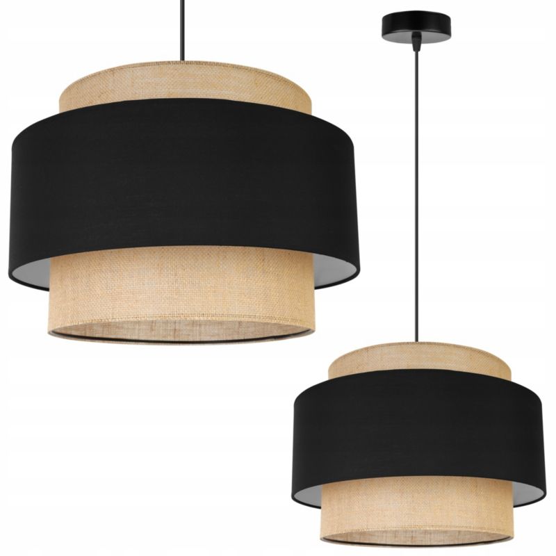 Lampa sufitowa wisząca Light Home LH Boho 1x E27 60W klosz 40cm czarny 1szt.