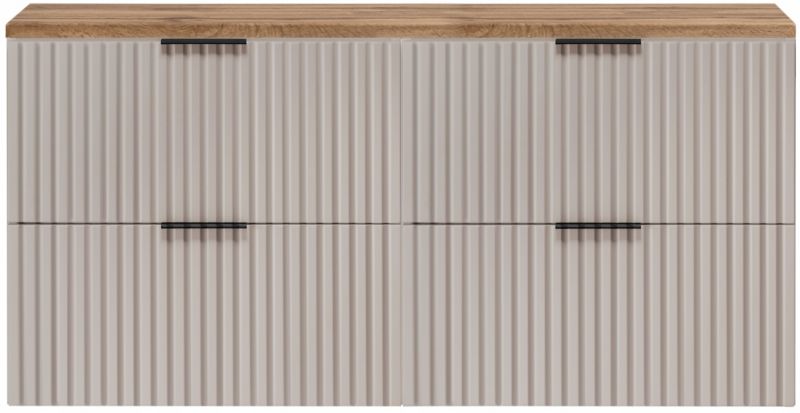 Szafka łazienkowa Furnidea 120 cm wisząca z blatem dąb Wotan kaszmir Flow 1 szt.