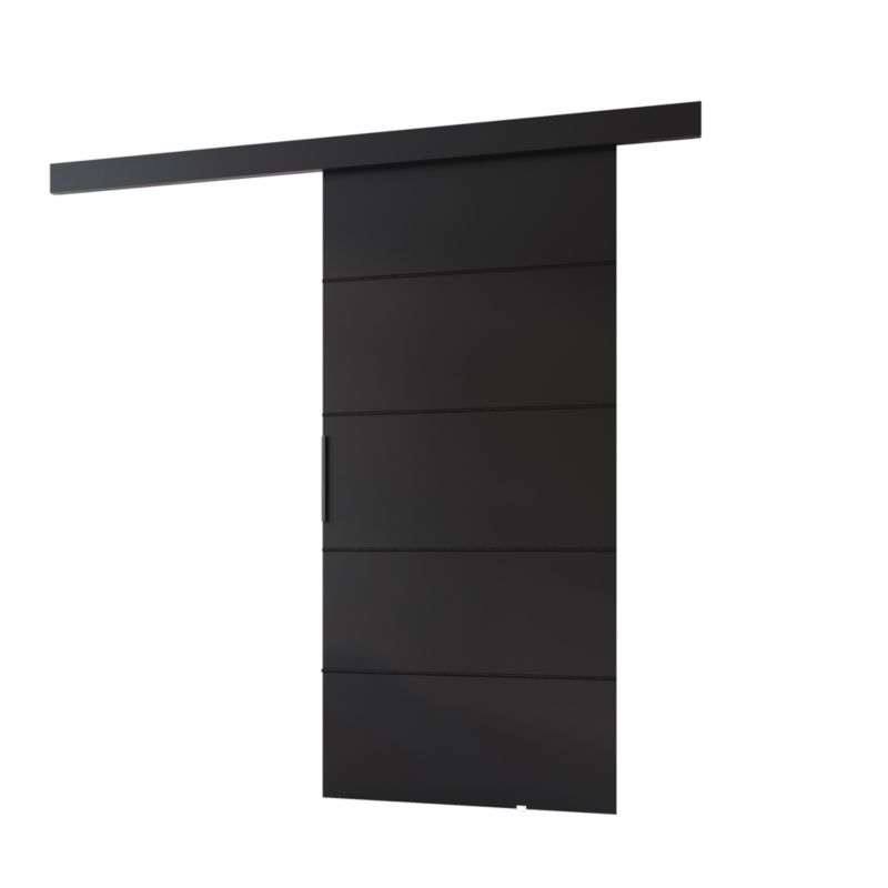 Drzwi przesuwne MINIO go for it PRIM 1K 106 cm czarne z czarną maskownicą i listwami 1 szt.