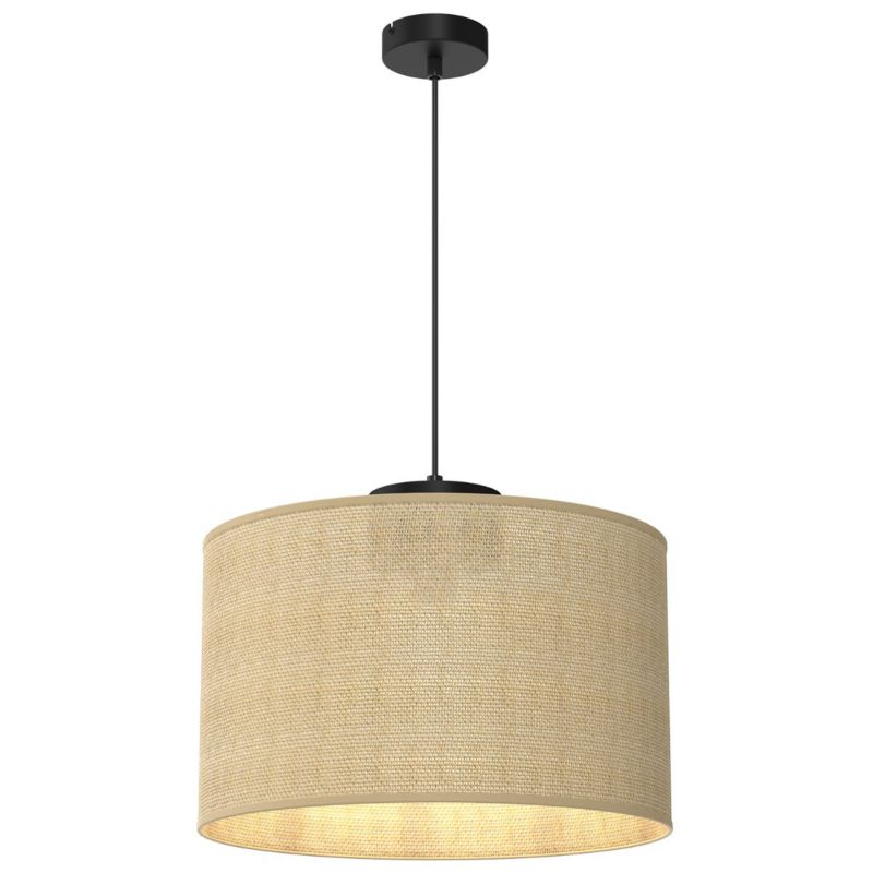 Lampa wisząca Luminex Jute czarno-beżowa wym: 115 x 40 x 40 cm 1xE27 x 15W 1 szt.