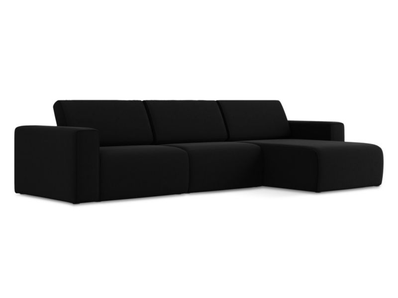 Modułowa sofa 4-osobowa LaMiaSofa CASERTA z tkaniny welwetowej 314x167 cm czarny 1 szt.