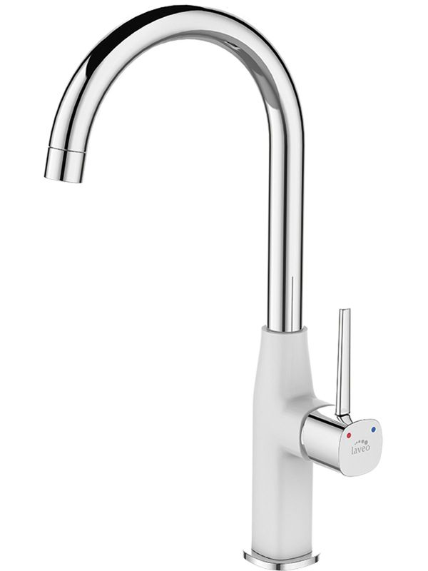 Bateria zlewozmywakowa Laveo Pola biały/chrom, ceramika, wylewka U, 1 szt.