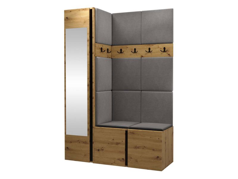 Garderoba MIRJAN 24 Orion X dąb artisan/czarny + szary 1 kpl.