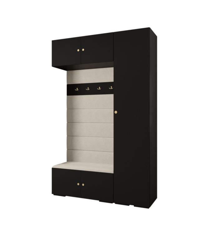 Garderoba do przedpokoju Abiks INOVA 2 Z19 czarny+złoty+manila02 1 szt.