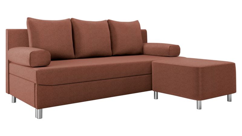 Kanapa rozkładana MIRJAN 24 Dover + pufa łososiowy 1 szt.