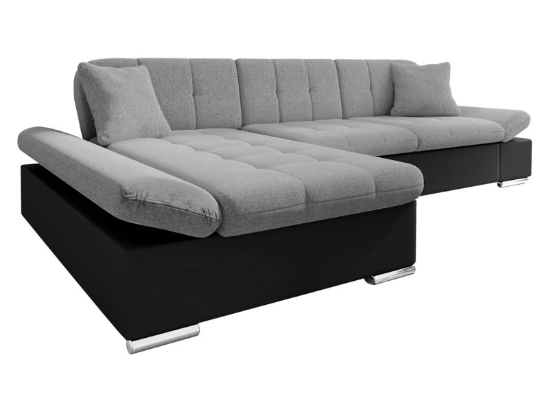 Narożnik MIRJAN 24 do salonu Montana lewy czarna ekoskóra/szary 1 szt.