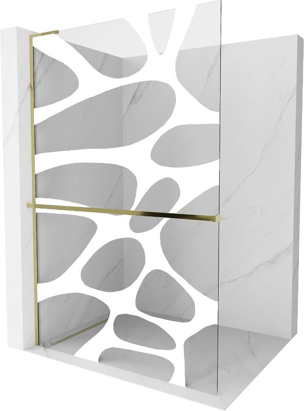 Ścianka prysznicowa Mexen Kioto+ L biały wzór złota 80x200 cm 800-080-123-50-97 1 szt.