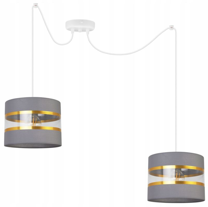 Lampa sufitowa wisząca Light Home LH Spider Elegance Gold 2x E27 60W szary/biały 1szt.