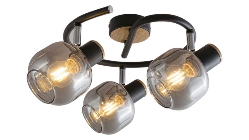 Oprawa sufitowa spot Rabalux Salazar dąb-kolor dymny 3 x E14 x 40W IP20 wym: 19,5 x 32 x 32 cm - 1 szt.