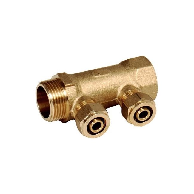 Rozdzielacz PEX Idmar Group 1" x 2 x 16 z zaciskami