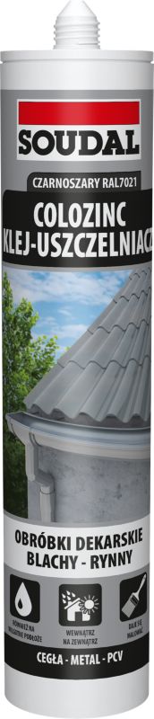 Klej do blach Soudal Colozinc czarnoszary 290 ml