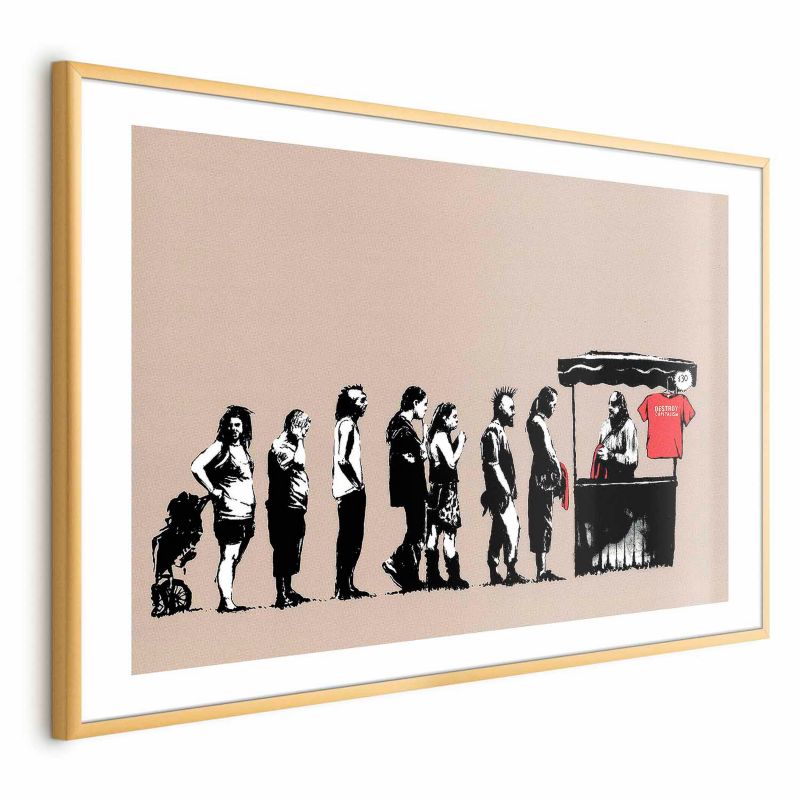 Plakat Artgeist Zniszczyć kapitalizm 30x21 cm z ramą złotą z marginesem 1 szt