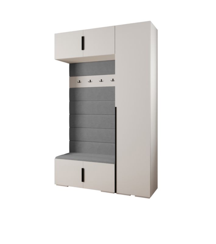 Garderoba do przedpokoju Abiks INOVA 1 Z19 biały+czarny+manila16 1szt.