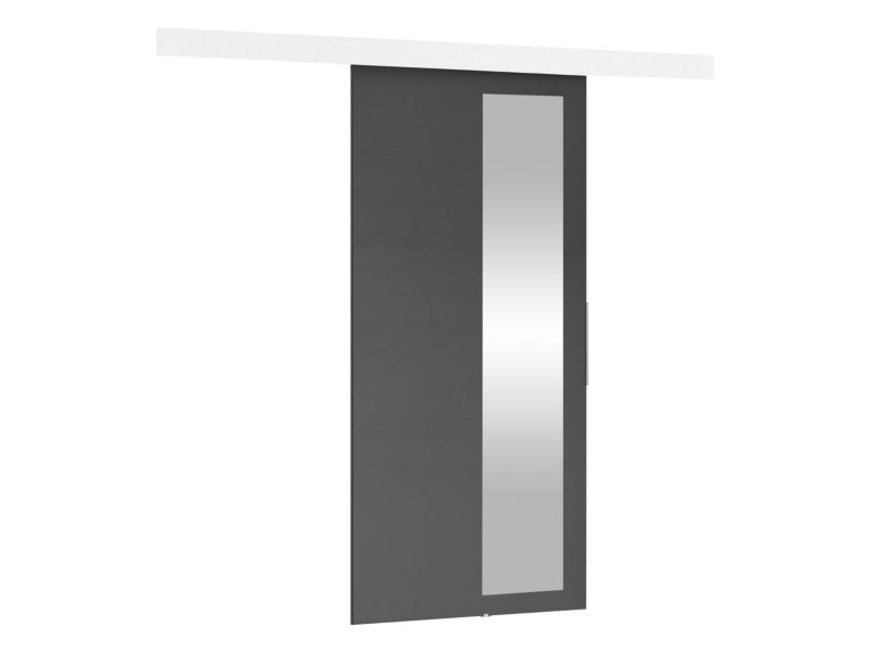 Drzwi przesuwne wewnętrzne MIRJAN 24 Malibu III 100 + samodomykacz antracyt + czarny lacobel 1 kpl.