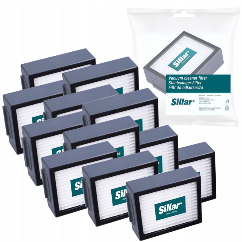 Filtry do robota sprzątającego, Sillar, HEPA, zamiennik do iRobot Roomba seria E/I/J,E4/5/6/7,I3/4/5/7/8,J7/9,COMBO I5/I5+, 12szt
