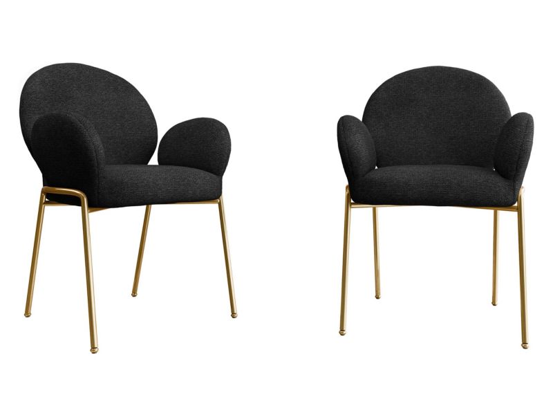 Komplet dwóch nowoczesnych krzeseł MIRJAN 24 Muz DC-1261/GL czarny 2 szt.