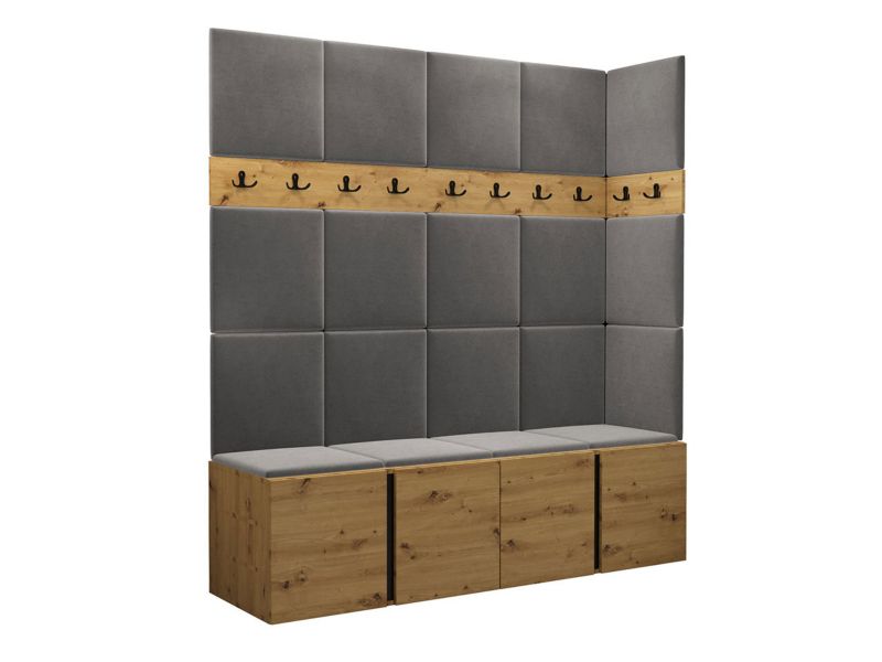 Garderoba MIRJAN 24 Orion II dąb artisan/czarny + szary 1 kpl.