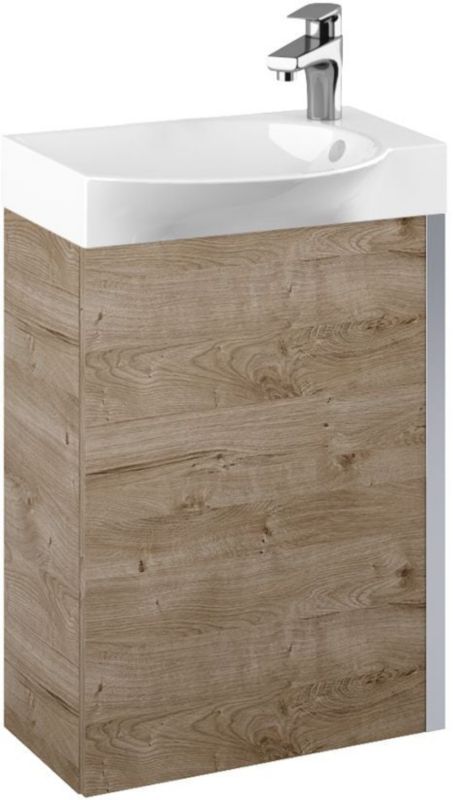 Szafka łazienkowa z umywalką Elita Summer 45,2 cm, dąb canela, ceramiczna, Soft-Close, 1 szt.