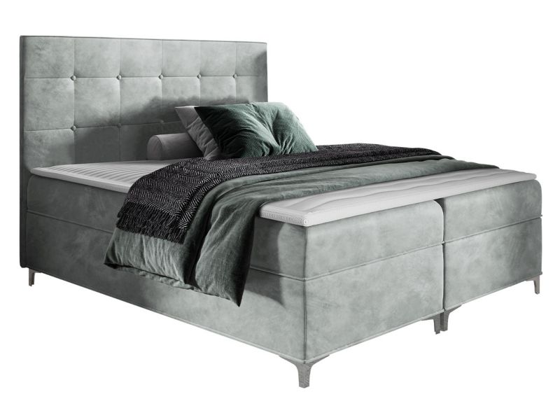 Łóżko kontynentalne MIRJAN 24 Snake 160x200 lodowy szary 1 szt.