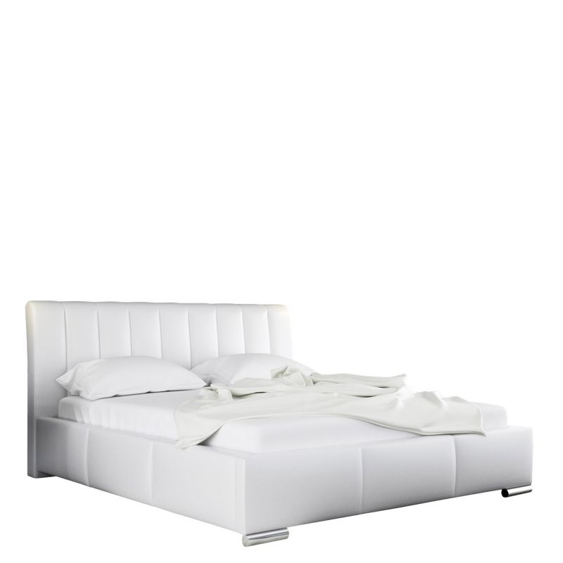 Łóżko tapicerowane MIRJAN 24 Milano 160x200 biała ekoskóra 1 szt.