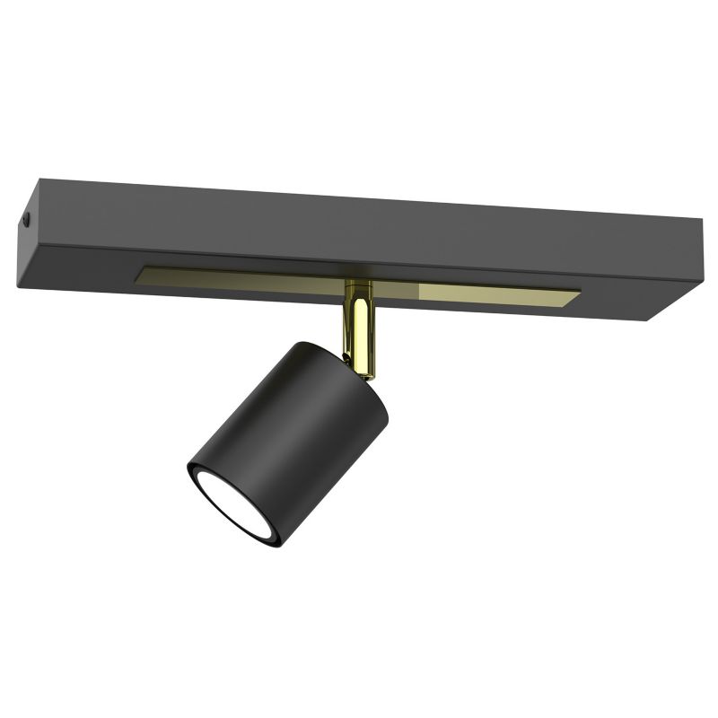 Lampa sufitowa Luminex Rodez czarny mat-złoty połysk Listwa z lampami 1 x GU10 x 8W wym: 15 x 30 x 8 cm - 1 szt.