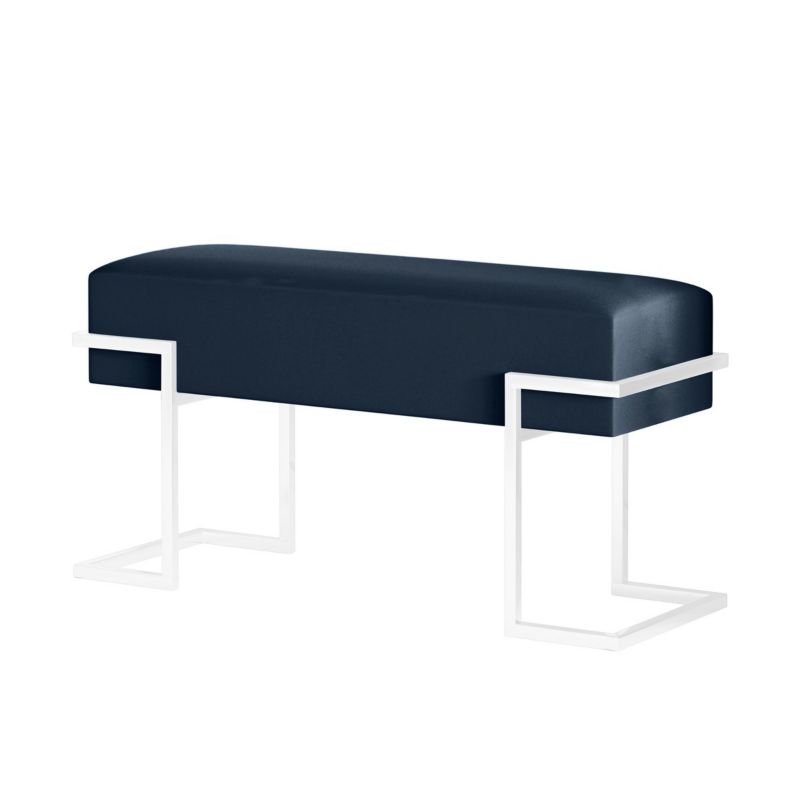 Ławka tapicerowana Bettso Cely 100 cm do przedpokoju na białym stelażu granatowy 1szt.