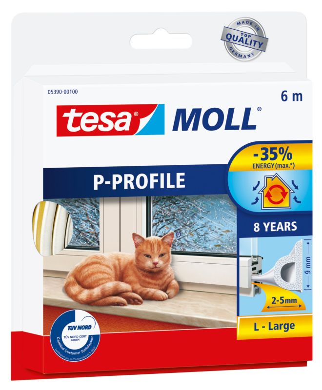 Uszczelka Tesa profil P 6 m biała