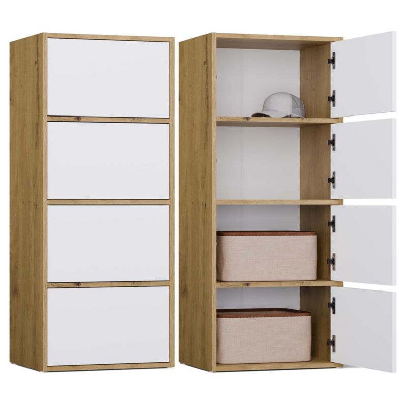 Komoda Topeshop ALMA Front Biel Korpus Dąb artisan 40x119x50 cm 1 szt