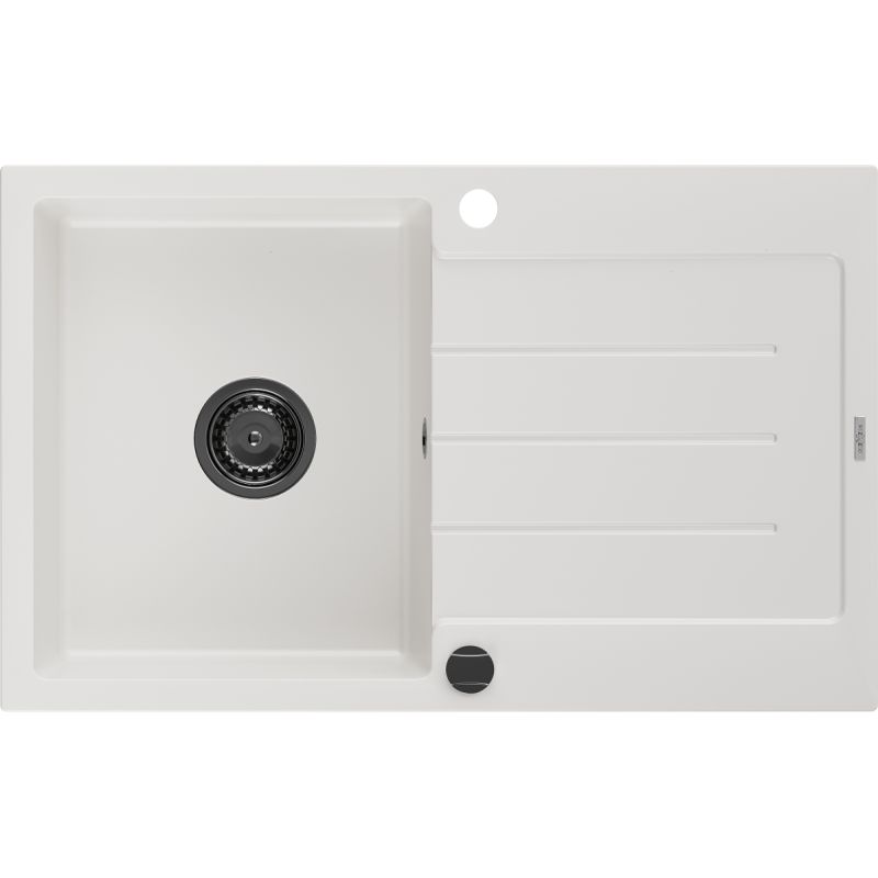 Zlewozmywak wpuszczany Mexen Bruno 1-komorowy biały 795x495 mm 6513791010-20-B