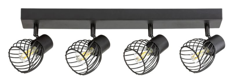 Lampa sufitowa Rabalux Aberama czarna wym: 15 x 54,5 x 8,5 cm 4xE14 x 40W 1 szt.