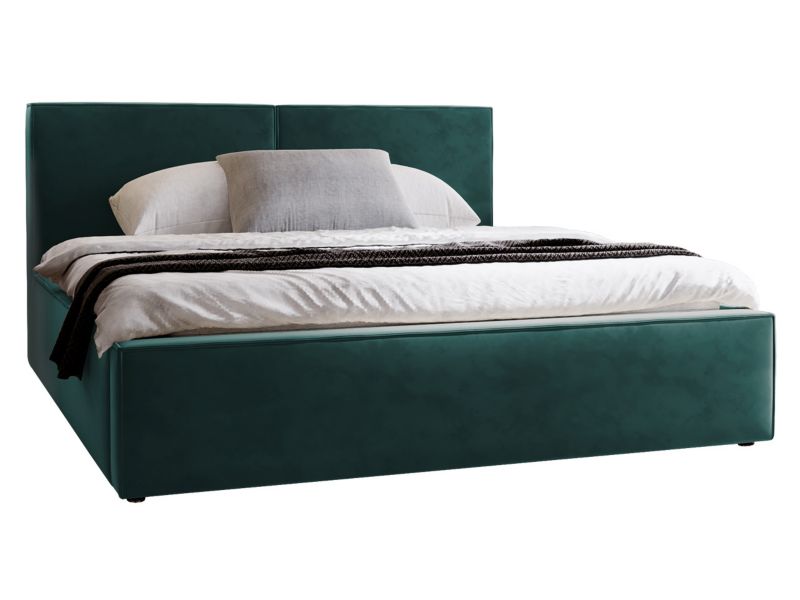 Łóżko tapicerowane MIRJAN 24 z pojemnikiem Santos Sztruks 180 malachitowy 1 szt.