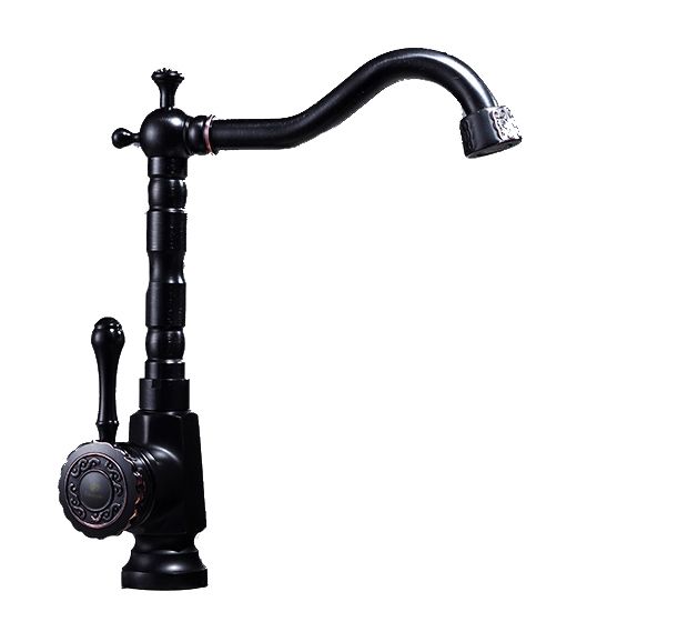 Bateria umywalkowa Lauferi SYLENI mosiężna stojąca czarna retro 1 szt.