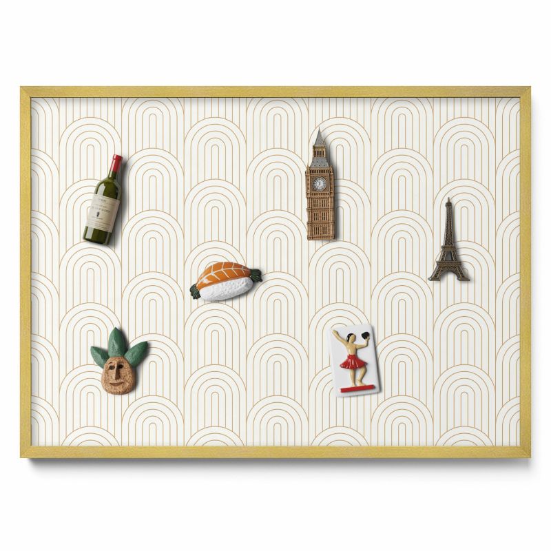 Tablica na notatki Tulup 70x50cm Linerane regularne łuki w złotej ramie 1 szt.