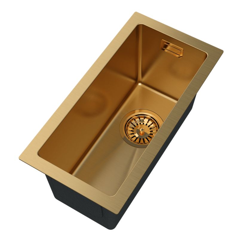 Zlewozmywak Stalowy Jednokomorowy Złoty Granitan Silvo2244 Zlew Kuchenny Syfon 1 kpl.