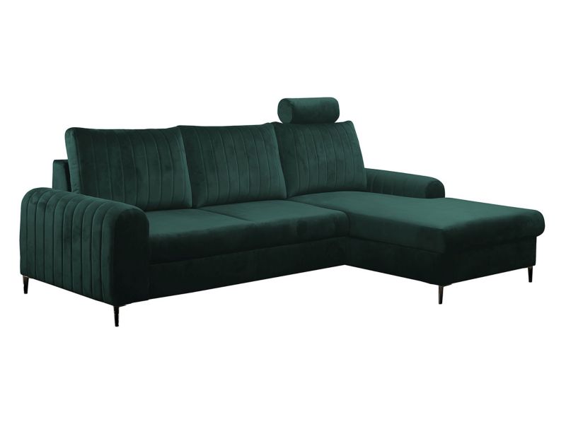 Narożnik z funkcją spania MIRJAN 24 Monaco prawy leśna zieleń 1 szt.