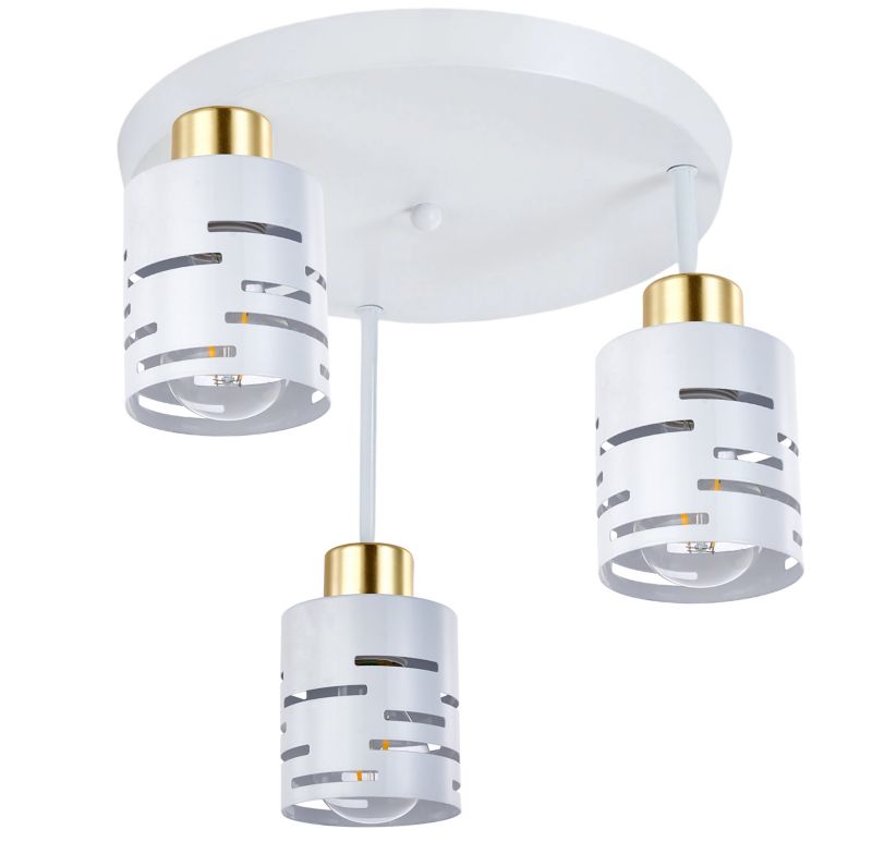 Lampa sufitowa 3 xE27 LED MasterLED Elen wisząca ruchoma biała złota oprawa kinkiet 1 szt.