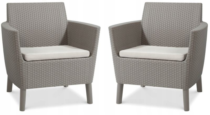 Zestaw Mebli Keter Fotele Ogrodowe Balkonowe SALEMO na Balkon Taras 2xFotel 1 kpl