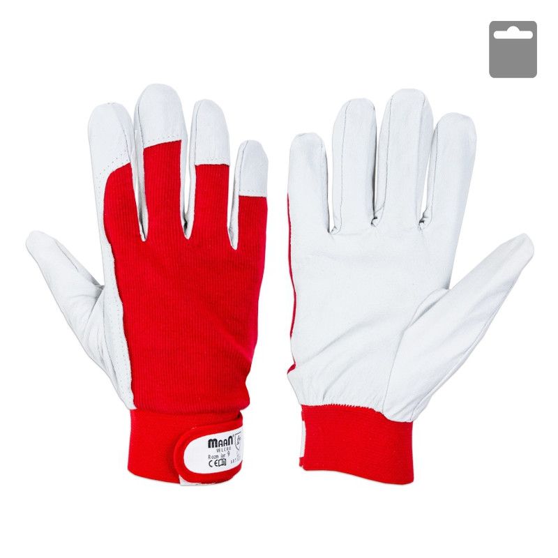 Rękawice ochronne, Maan, skórzane VELCRO 9, 1 szt.