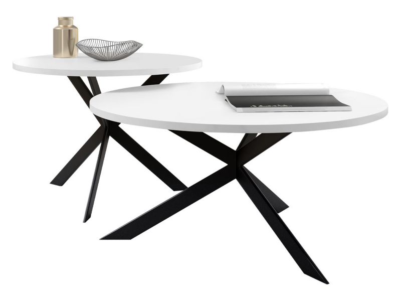 Zestaw 2 stolików kawowych MIRJAN 24 Libre biel arktyczna 2 szt.