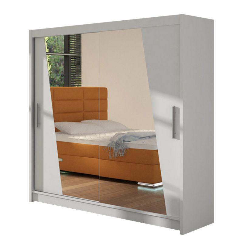 Szafa MIRJAN 24 z drzwiami przesuwnymi London XIV biały/czarny lacobel 1 szt.