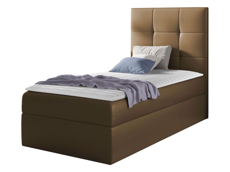 Łóżko kontynentalne MIRJAN 24 Mini 2 80x200, Strona: Prawa ekoskóra cappuccino 1 szt.