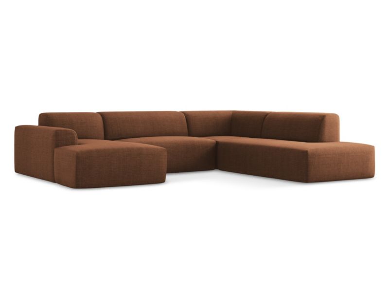 Sofa panoramiczna LaMiaSofa BOVA z tkaniny strukturalnej 344x264 cm terakota 1 szt.